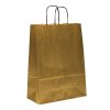 Popieriniai maišeliai Toptwist, 100 g/m², 240 x 110 x 310 mm, auksiniai, linijuotas kraftas, 150 vienetų dėžėje